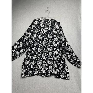 Lane Bryant Tunic Blouse Womens Plus 22/24 Floral Coattagecore Peasant Sleeve